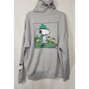 Snoopy and Woodstock camping hoodie men's size large